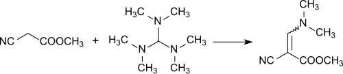 Synthesis of methyl α-cyano-β-dimethylaminoacrylate