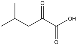 Skeletal formula of alpha-ketoisocaproic acid