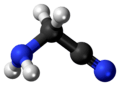Ball and stick model of aminoacetonitrile
