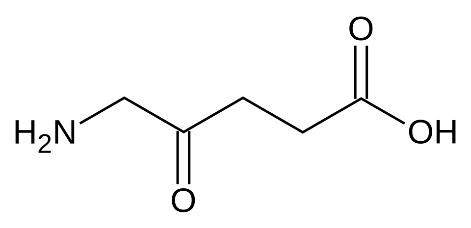 2D representation of the chemical structure of aminolevulinic acid .
