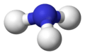 Ball-and-stick model of the ammonia molecule