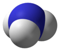 Space-filling model of the ammonia molecule