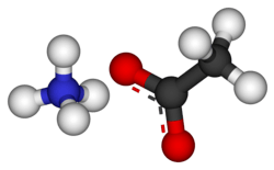 Ball-and-stick model of ammonium acetate