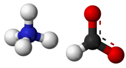 Ball-and-stick model of ammonium formate