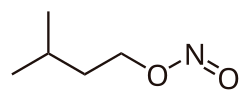 Chemical structure of amyl nitrite