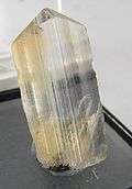 Anglesite crystal from Touissit District, Morocco (size: 2.8 × 1.6 × 0.5&nbsp;cm)