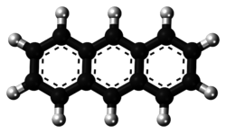 Ball-and-stick model of the anthracene molecule