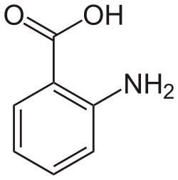 Skeletal formula of anthranilic acid