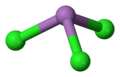 Ball and stick model of antimony trichloride