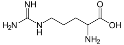 Skeletal formula of arginine
