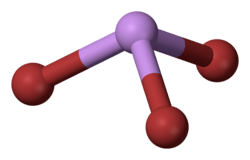 Ball and stick model of arsenic tribromide