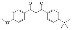 Skeletal formula of avobenzone