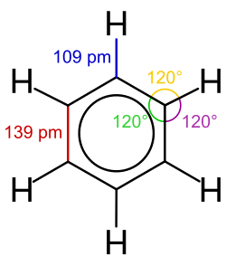Skeletal formula detail of benzene.