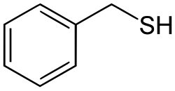 Skeletal formula benzyl mercaptan