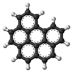 Ball-and-stick model of the Benzo[ghi]perylene molecule