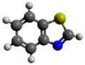 Ball-and-stick model of benzothiazole