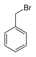 Skeletal structure of the benzyl bromide molecule