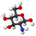 Ball and stick model of glucosamine ((2R,6R)-6-meth,-2-ol)