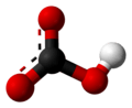 Ball and stick. model of a bicarbonate anion