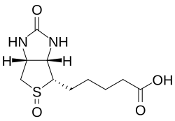 Stereo, skeletal formula of biotin sulfoxide