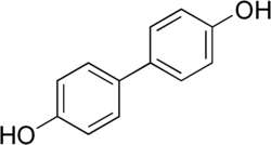Displayed structure of a 4,4′-biphenol molecule