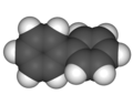 Space filling model showing its twisted conformation