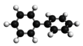 Ball and stick model of biphenyl. Created with MoleditPy program.