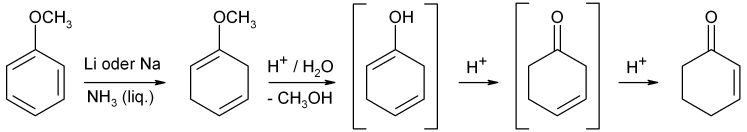 Synthesis of 2-cyclohexen-1-on by Birch reduction