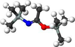 Ball and stick model of (E)-bis(trimethylsilyl)acetamide