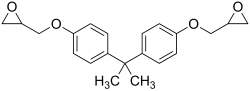 Chemical structure of bisphenol A diglycidyl ether