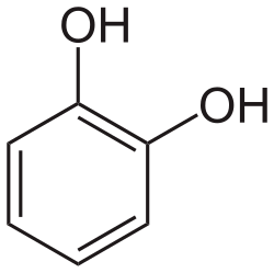 Chemical diagram of a catechol structure.