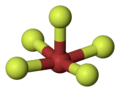 Ball-and-stick model of bromine pentafluoride