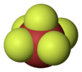 Space-filling model of bromine pentafluoride