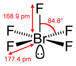 Structure and dimensions of the bromine pentafluoride molecule in the gas phase