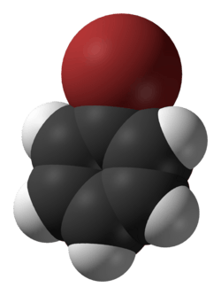 Space-filling model of bromobenzene