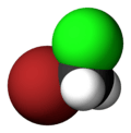 Spacefill model of bromochloromethane