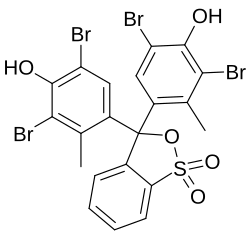 Skeletal formula of bromocresol green in cyclic form