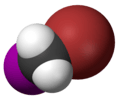 Spacefill model of bromoiodomethane
