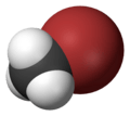Spacefill model of bromomethane