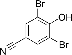 Skeletal formula of bromoxynil