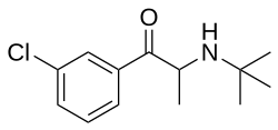 Skeletal formula of bupropion