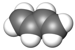 Space-filling model of 1,3-butadiene