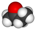 Space-filling model of butanone