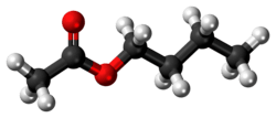 Ball-and-stick model of the butyl acetate molecule