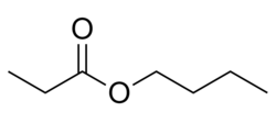 Butyl propionate, an ester of butanol and propionic acid