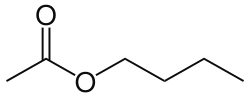 Skeletal formula of butyl acetate