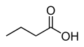 Skeletal structure of butyric acid