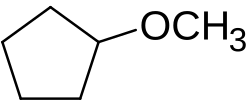 Chemical structure of cyclopentyl methyl ether