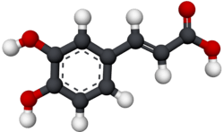 3D ball-and-stick model of caffeic acid