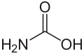 Structural formula of carbamic acid